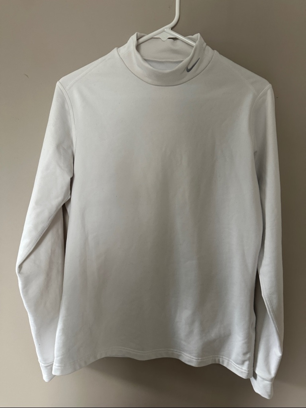 Nike FIT DRY White Long Sleeve Mock Neck Sweatshirt XL 16/18
